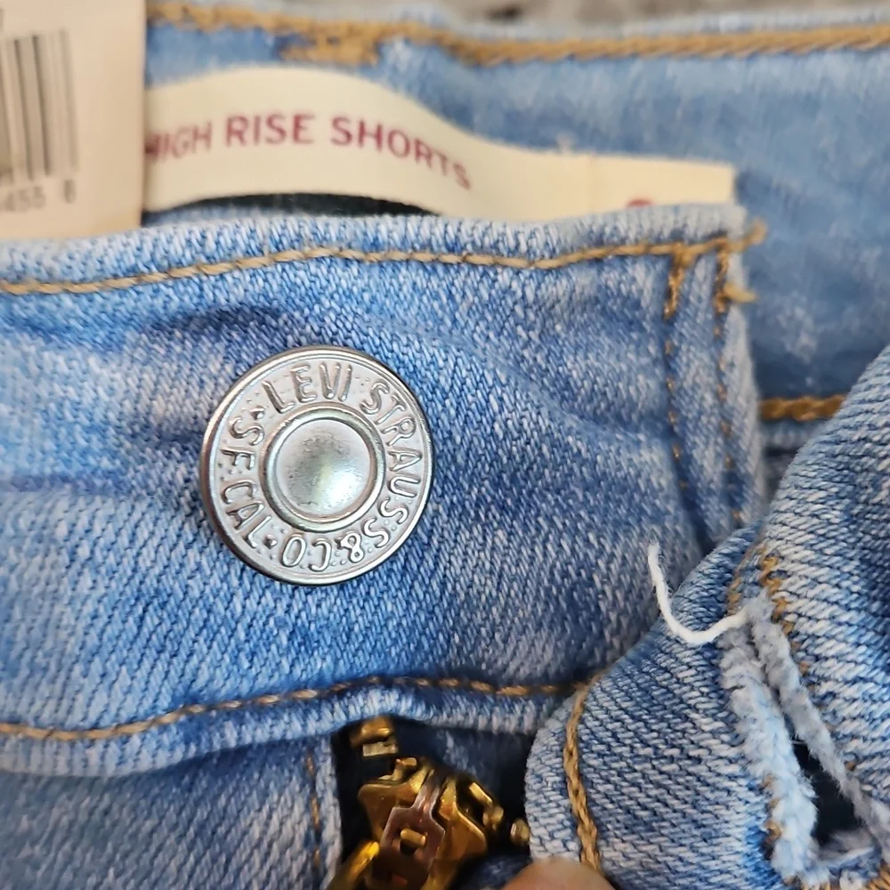Levi’s Shorts 24 Denim Jean High Rise Waist Raw Hem Womens Light Wash Boho NWT